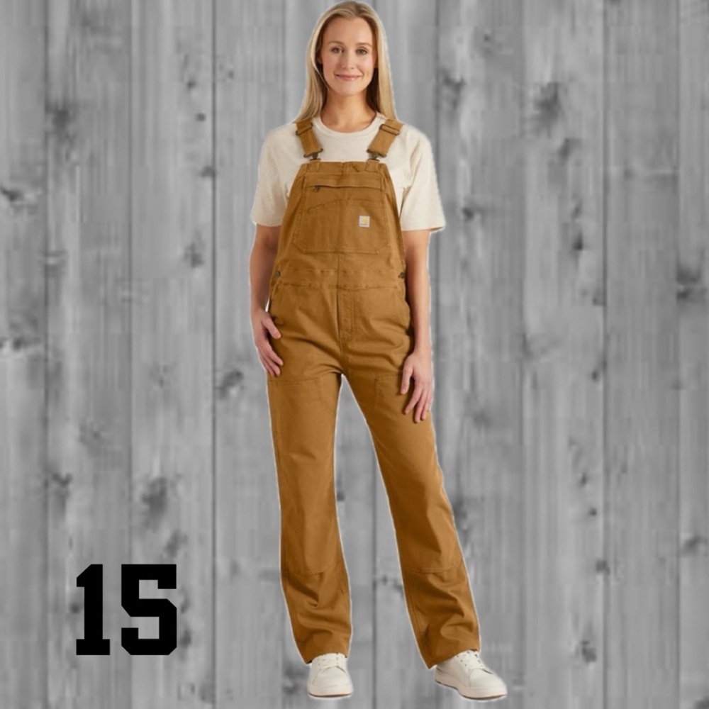 Carhartt Women’s Rugged Flex Canvas Work Overalls 3X Double Knee #15